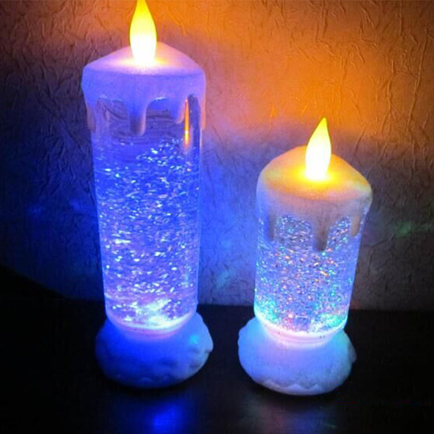 Colorful LED water turn candle light