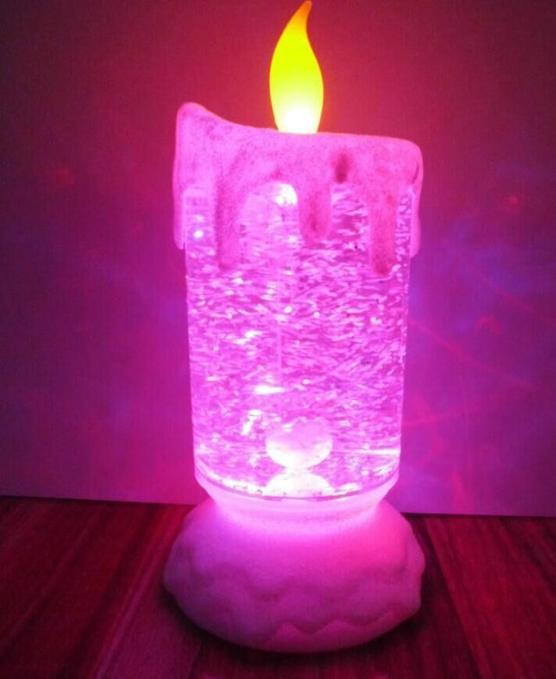 Colorful LED water turn candle light