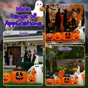 8FT Long Halloween Inflatables Pumpkins Ghost Outdoor Decorations, Blow Up Yard Decoration With Built-in LEDs Lighted For Lawn Garden Outside Indoor Decor
