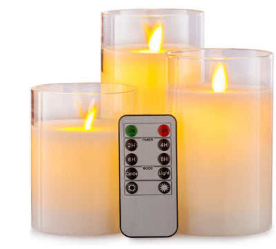 Candle Light Simulation LED Electronic Candle Light Decorative Glass Shade Light