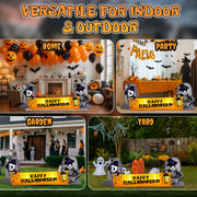 9.6FT Large Halloween Inflatable Decorations Skeleton Tombstone Banner, Outdoor Decorations Blow Up Yard Decor With Built-in LEDs For Halloween Holiday Party Outdoor Garden Yard Lawn Decor