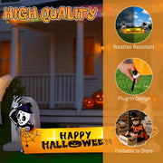 9.6FT Large Halloween Inflatable Decorations Skeleton Tombstone Banner, Outdoor Decorations Blow Up Yard Decor With Built-in LEDs For Halloween Holiday Party Outdoor Garden Yard Lawn Decor