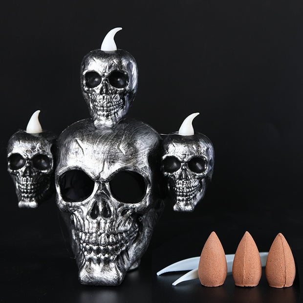 Halloween Skull Light Horror Candle Light Smoke Sandalwood